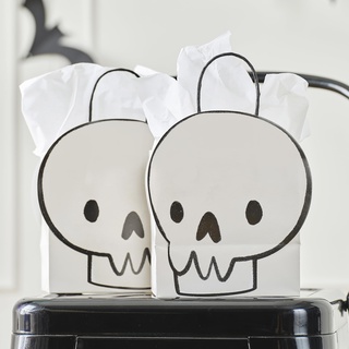 Ginger Ray Halloween White Skull Paper Partytüten für Süßes oder Saures, 6 Stück