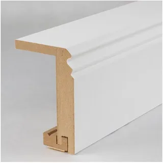 PROVISTON Heizrohrabdeckleiste Berliner Profil 64 x 96 x 2500 mm MDF-Kern foliert Weiß zum Kleben, Clipsen, Schrauben & Nageln Abdeckleiste für Heizrohre by PROVISTON 25 Meter | 10 Stück