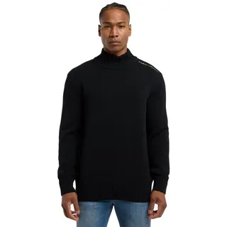 CARLO COLUCCI Schalkragenpullover Divenuto schwarz 4XL