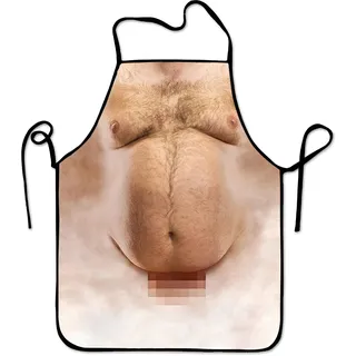 DYIOTF Lustige Kochschürze Herren Grillschürze Lustig - Kreative Küchenschürze für Männer, Originelles Geschenk für Papa Freund, Verstellbare Backschürze für Grillparty BBQ Kochen Garten