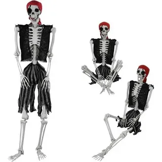 165cm Halloween Skelett mit beweglichen Gelenken für Piraten Grusel