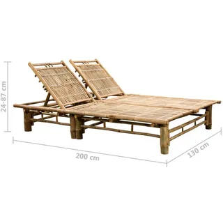 vidaXL 2-Personen-Sonnenliege 200 x 150 x 30 cm Beige