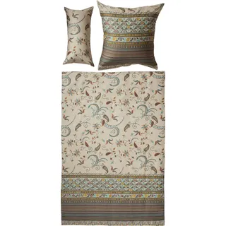 Bassetti Bettwäsche Lilith Feinsatin Natur-beige-braun Größe 1x 155x220 cm + 1x 80x80 cm