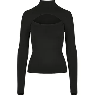 Urban Classics Langarmshirt - Ladies Cut-Out Turtleneck Longsleeve - XL - für Damen - Größe XL - schwarz - XL