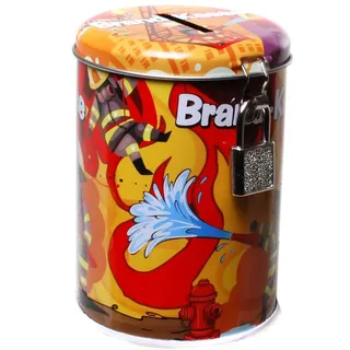 Spardose,Sparbüchse,Sparschwein Brandkasse Feuerwehr aus Metall mit Schloss