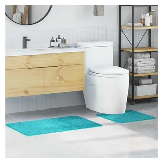 vidaXL 2-tlg. Badematten-Set Türkis Polypropylen Rutschfest