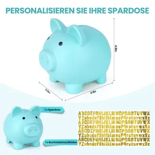 Sparschwein Spardose Kinder Jungen Mädchen große Büchse Aufkleber robust