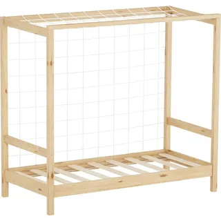 ML-Design Kinderbett Fußballtor 70 x 140 cm Kiefer naturbelassen beige