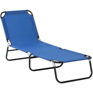 Outsunny Campingliege mit Verstellbarer Rückenlehne Blau