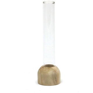 NaDeco Dekovase Reagenzglas Vase aus Holz, Packung mit 2 Stück, Größe h.15 Ø2cm