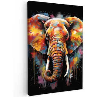 onlywow Leinwand Bilder Elefant | Gr.: 90 x 140 cm