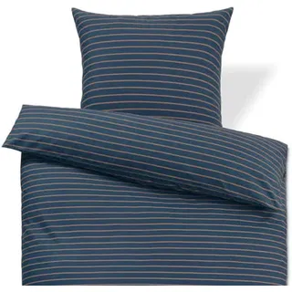 Premium-Baumwoll-Bettwäsche - dunkelblau - 100% Baumwolle- Maße: 135 x 200 cm - blau
