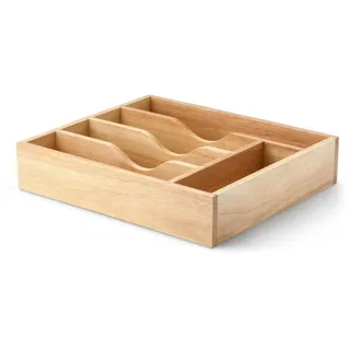 Continenta Besteckkasten Gummibaum 35 x 30 x 7 cm beige