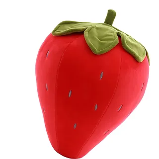 Husoiuy Erdbeer Kissen - Weiches Plüschkissen Erdbeer Spielzeug für Kinder - Weiches Kuschelkissen Als Geschenk Zu Ostern Geburtstag Valentinstag Deko