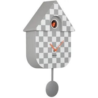 Wall Clock Modern Cuckoo Checker ABS Mouse Grey