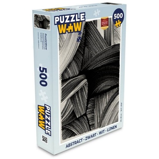 MuchoWow Puzzle Abstrakt - Schwarz - Weiß - Linien, 500 Puzzleteile, Foto-Puzzle, Bilderrätsel, Puzzlespiele, Spielzeug bunt