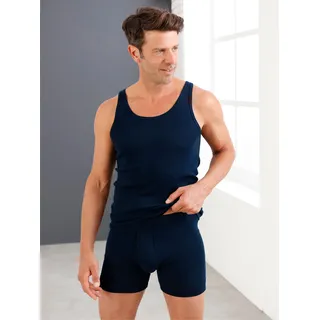 SCHIESSER Herren Unterhemd - Sport-Jacke, ohne Arm, Original Feinripp, einfarbig, Blau L