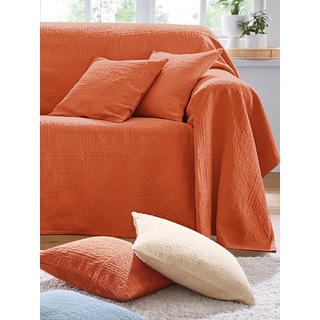 Überwurf für Couch und Bett ca. 160x270cm Hagemann orange
