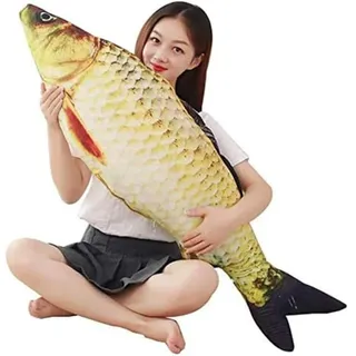 80 cm Stofftier Fisch Plüschkissen, niedliches weiches Kissen, Karpfen-Plüschtier, Geschenke, Anime, Fisch, Kawaii, weiches Kissen, Überwurfkissen für Heimdekoration, Kindergeschenk (80 cm)