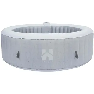 Home Deluxe - Outdoor Whirlpool - Splash - Farbe: Beton - ⌀ 208 cm, Höhe 65 cm, 130 Luftdüsen - inkl. Abdeckung, Reparaturset, Filterset I Außen Whirlpool Spa für 6 Personen