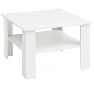 Couchtisch - weiß - mit Ablage - 60 cm