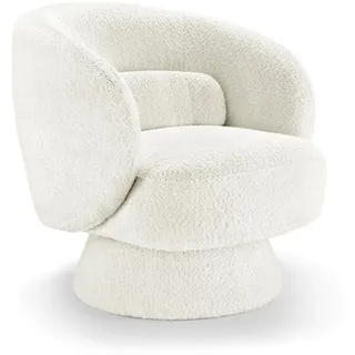Sessel BOSSA NOVA - 76cm - beige - Polyester Kunststoff drehbar | Montiert geliefert, angenehme Haptik, 360° drehbar, hochwertiger Bezug, hoher Sitzkomfort, Rundumbezug
