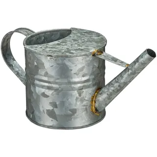 Relaxdays Gießkanne 1,3 Liter silber