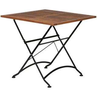 Butlers Balkontisch, Schwarz, Holz, Metall, 80x76x80 cm, Gartenmöbel, Gartentische, Klapptische Garten