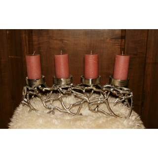 Exclusiver Adventskranz Alu silber Handarbeit Adventsdeko Weihnachtsdeko NEU