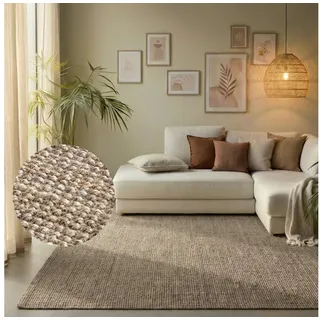 HANSE Home Teppich Jaipur Juteteppich, als Läufer und in Rund, rechteckig, Höhe: 10 mm, 100% Naturfaser, Wohnzimmer, Esszimmer, Schlafzimmer, GRS braun|grau rechteckig | 60 cm x 90 cm x 10 mm