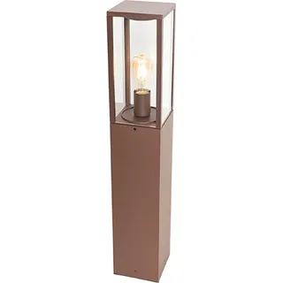 QAZQA Stehende Außenlampe Aluminium 80 cm IP44 E27 braun