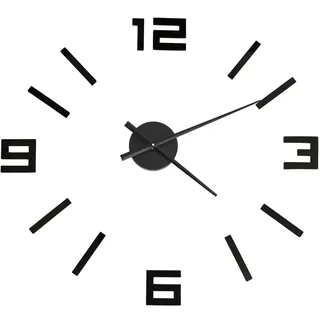 vidaXL 3D-Wanduhr 100,0 cm NA schwarz
