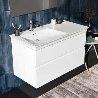 Ideal Standard Waschtischunterschrank 2 Auszüge 100 x 50,5 x 55 cm Weiß Matt