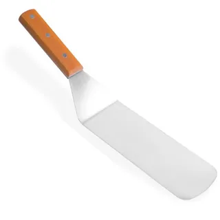BAYLI Grillbesteck-Set XXL Pfannenwender aus Edelstahl, Fleischwender mit Holzgriff, Braten