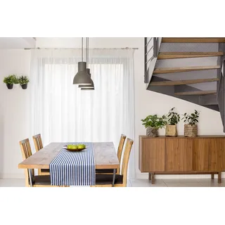 FILU Tischläufer 40 x 220 cm Blau/Weiß gestreift (Farbe und Größe wählbar) - hochwertig gefertigter Tischläufer aus 100% Baumwolle im skandinavischen Landhaus-Stil