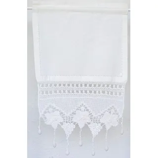 Hossner Panneaux Scheibengardine Shabby Landhaus Stil Stoff+Spitze Creme 35x60 cm