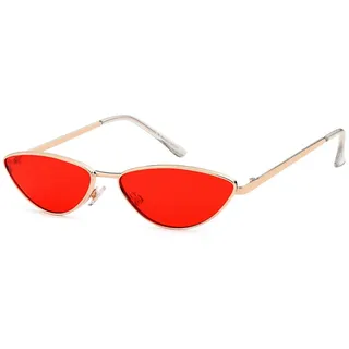 styleBREAKER Sonnenbrille Schmale Cateye Sonnenbrille mit Metallrahmen (1-St) Gradient rot|silberfarben
