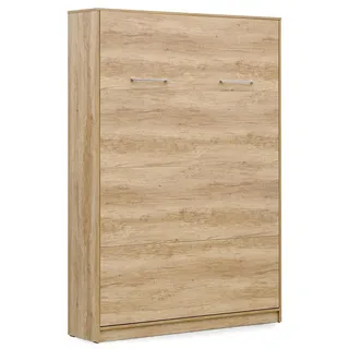 QMM TraumMöbel Schrankbett, Eiche, Holzwerkstoff, 140x200 cm, Schlafzimmer, Betten, Klappbetten