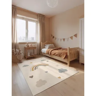 HANSE HOME Skyla Kinderteppich 120 x 170 cm Beige/Weiß