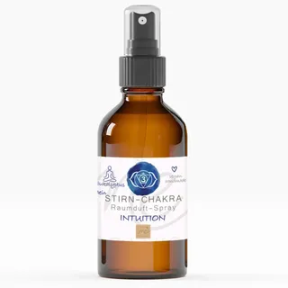 Thats me organic Bio STIRN-CHAKRA Spray INTUITION (Blau) – Energetische Reinigung mit unvergälltem Bio-Alkohol – Handmade Aura, Raum, Meditations & Yoga Spray – Für Auraschutz & Balance