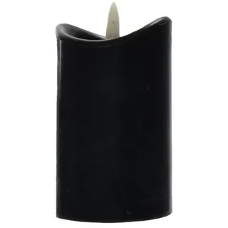 B&S LED-Kerze Echtwachskerze schwarz 12.5 Ø 7 cm mit Timer schwarz