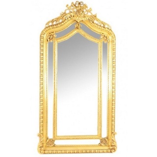 Casa Padrino Barockspiegel Riesiger Luxus Barock Wandspiegel Gold 210 x 115 cm - Massiv und Schwer - Goldener Spiegel