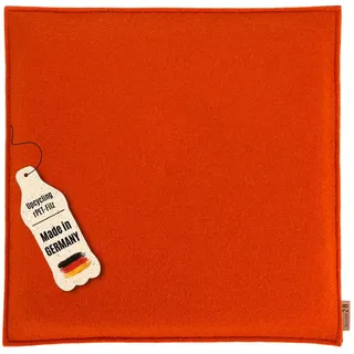kontor28®- nachhaltiges Sitzkissen Stuhlkissen Kvadrat, handgefertigt Made in Germany, 35 x 35 cm aus upcycling rPET Filz, Sitzauflage mit Polsterung-Outdoor geeignet & waschbar, Mango 1er Set