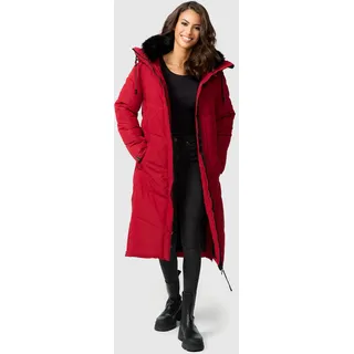 Winterjacke MARIKOO "Nadaree XVI" Gr. M, rot (dark red) Damen Jacken Winterjacken Stepp Mantel mit großer Kapuze