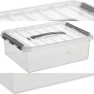 SUNWARE Q-Line Aufbewahrungsbox 40 x 30 x 11 cm 6-tlg. transparent/silber