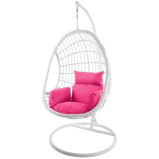 KIDEO Hängesessel Hängesessel PALMANOVA, mit Gestell und Kissen rosa