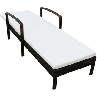 vidaXL Sonnenliege 195 x 68 x 52 cm braun/cremeweiß