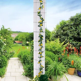 2 Stück - bellissa Säulen-Gitter halbrund - Rankgitter Spalier Rankhilfe im Garten halbrund 120 x Ø25 cm