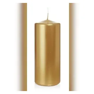 Wiedemann Kerzen Gold Stumpenkerzen lackiert in Cello 150 x 60 mm, 16 Stück
