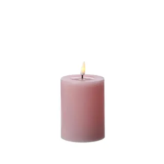 Deluxe Homeart LED Kerze Mia Echtwachs flackernd H: 10cm D: 7,5cm rosa
